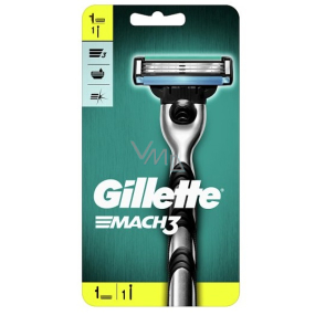 Gillette Mach3 holící strojek + náhradní hlavice 1 kus pro muže