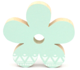 Nekupto Home Decor Drewniana dekoracja kwiatek zielony 11 cm