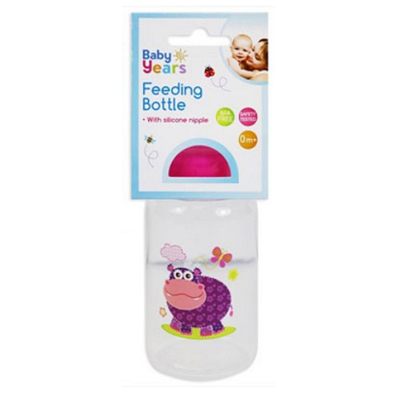 First Steps Safari 0+ kojenecká láhev Hroch fialový 150 ml