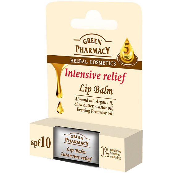 Green Pharmacy Intensive Relief 5 Oils Intenzivní úleva výživný balzám na rty s pěti oleji 3,6 g