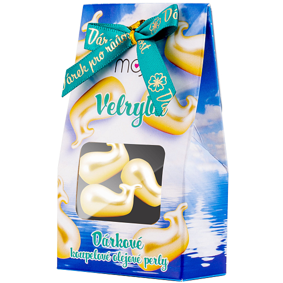 Moje Koupelové olejové perly Velryba žlutá 3 kusy, dárkové balení