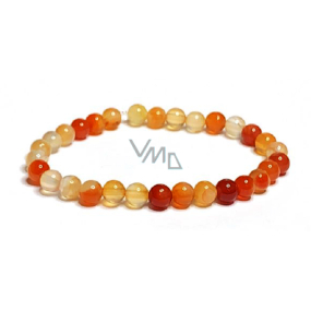 Achát oranžový náramek elastický přírodní kámen, kulička 6 mm / 16 - 17 cm, klid - ochrana - síla - harmonie Achát oranžový náramek elastický přírodní kámen, kulička 6 mm / 16 - 17 cm, klid - ochrana - síla - harmonie