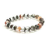 Azeztulit naturalny Kryształ ghost quartz bransoletka elastyczna naturalny kamień 8 - 9 mm / 16 - 17cm naturalny duch kryształu, wysokoczęstotliwościowa energia, kamień światła i jasności