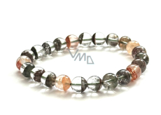 Azeztulit naturalny Kryształ ghost quartz bransoletka elastyczna naturalny kamień 8 - 9 mm / 16 - 17cm naturalny duch kryształu, wysokoczęstotliwościowa energia, kamień światła i jasności