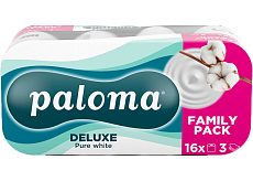 Paloma 3-warstwowy papier toaletowy Pure White, 16 rolek