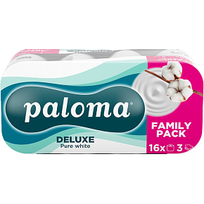 Paloma 3-warstwowy papier toaletowy Pure White, 16 rol