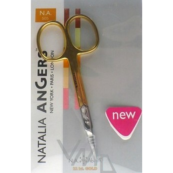 Natalia Angers Nůžky manikúrní záděrkové rovné pozlacené 505