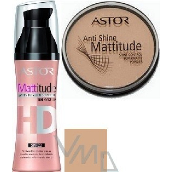 Astor Mattitude HD make-up 003 30 ml + pudr Anti Shine Mattitude 001 14 g