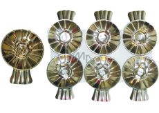 Žabky svícínky na svíčky na vánoční stromeček plechové stříbrné 6 kusů