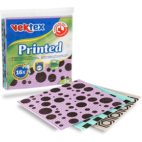 Vektex gąbkowe ściereczki Printed 3 szt