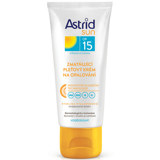 Astrid Sun OF15 zmatňující pleťový krém na opalování 75 ml