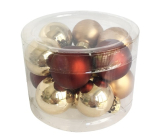 Bombki szklane brązowe zestaw 2 cm, 12 sztuk