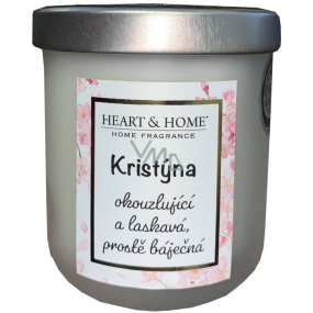 Heart & Home Świeżą prądło sojowa świeczka z imieniem Krystyna 110 g