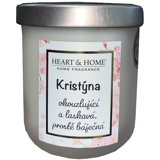 Heart & Home Świeżą prądło sojowa świeczka z imieniem Krystyna 110 g