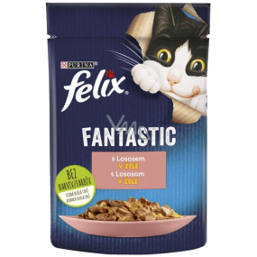 Felix Fantastic kapsička łosoś w żelu, kompletné jedzenie dla kotów 85 g