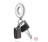 Zawieszka ze srebra 925 Kluczyk od samochodu 2w1, charms do bransoletki podróżniczej