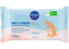 Nivea Baby Soft & Cream nawilżane chusteczki oczyszczające 57 sztuk