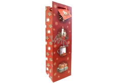 Niekupiony Papierowa Torebka na Butelkę Wina Czerwone 10 x 33 x 8,9 cm