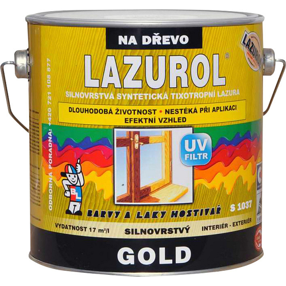 Lazurol Gold S1037 silnovrstvá lazura na dřevo T020 kasztan, 2,5 l