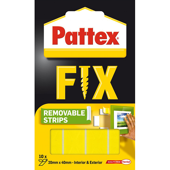 Pattex Fix taśmy samoprzylepne, 20×40 mm, nośność do 2 kg, 10 sztuk