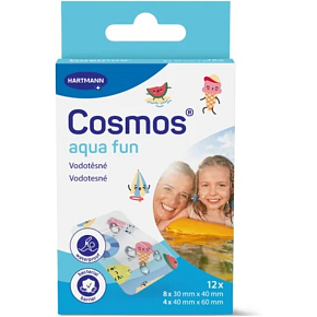 Cosmos Aqua Fun dziecię plasterki wodoodporne 12 sztuk