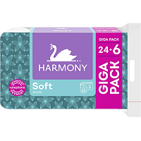 Harmony Soft White 3-warstwowy papier toaletowy, 30 rolek, 15 m rolka