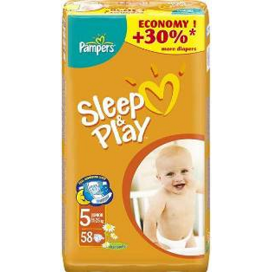 Pampers Sleep & Play 5 Junior Jumbo 11 - 25 kg plenkové kalhotky 58 kusů