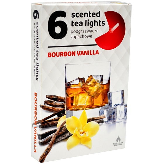 Tea Lights Bourbon i wanilia pachnące świeczki zapachowe 6 sztuk