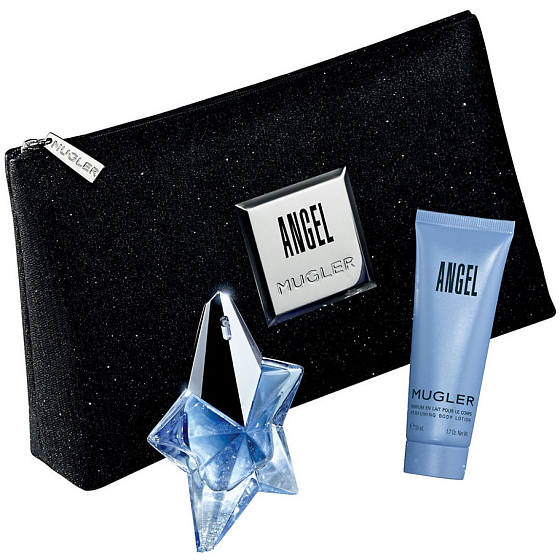 Thierry Mugler Angel parfémovaná voda plnitelný flakon pro ženy 25 ml + tělové mléko 50 ml + etue, dárková sada