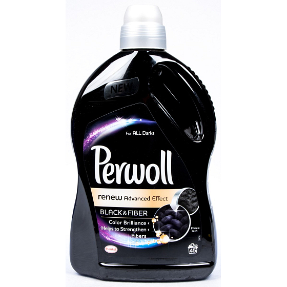 Perwoll Black & Fiber prací gel navrací intenzivní černou barvu, chrání před ztrátou tvaru 45 dávek 2,7 l