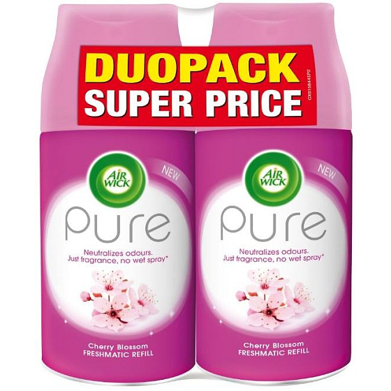 Air Wick FreshMatic Pure Květy třešní osvěžovač vzduchu náhradní náplň 2 x 250 ml
