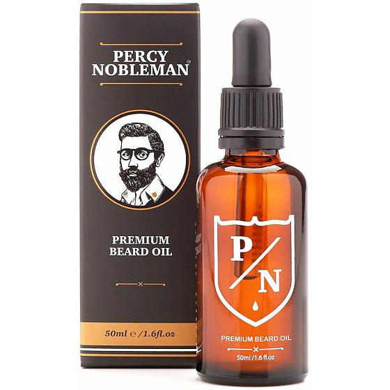Percy Nobleman Premium Beard Oil Prémiový olej na vousy pro muže, s dřevitou vůní s jemným tónem sladké vanilky 50 ml