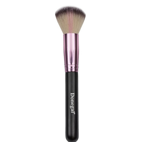 Donegal Love Pink kosmetický štětec se syntetickými štětinami na pudr 17 cm
