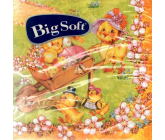 Big Soft Papírové ubrousky 2 vrstvé 33 x 33 cm 20 kusů Velikonoční kuřátko s vozíkem
