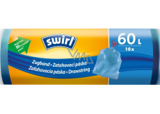 Melitta Swirl worki na śmieci zaciągane 60 litrów, 62 x 66 cm, 26 µ, 10 sztuk