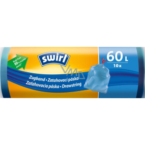 Melitta Swirl worki na śmieci zaciągane 60 litrów, 62 x 66 cm, 26 µ, 10 sztuk