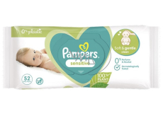 Pampers Sensitive wilgotne chusteczki dla dzieci 52 sztuki