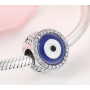 Charm Srebrny 925 Greckie Niebieskie Oko, amulet ochronny, koralik na bransoletkę symbol