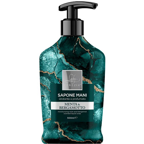 Lady Venezia Menta & Bergamotto - Męta i bergamotka płynne mydło 500 ml z dozownikiem