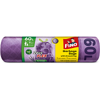 Fino worki na śmieci Zeus Flex Lawendowy z zamkiem, 35 µ, 63 × 70 cm, 60 l, 8 sztuk