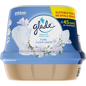 Glade Clean Linen żel zapachowy do łazienki, 180 g