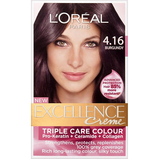 Loreal Paris Excellence Creme barva na vlasy 4.16 hnědá červeno-fialová