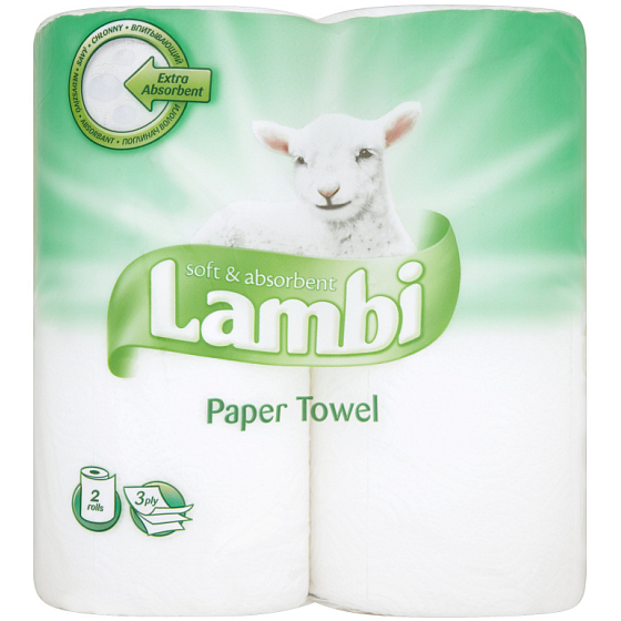 Lambi Soft & Absorbent papírové utěrky se vzorem 3 vrstvé 2 kusy