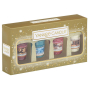 Yankee Candle Zimní zázrak + Perník s polevou + Zářivá hvězda + Zledovatělý modrý smrk, vonná svíčka votivní 4 x 49 g vánoční dárková sada