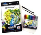 Centropen Aquarelle farby akwarelowe zestaw 12 sztuk + akcesoria