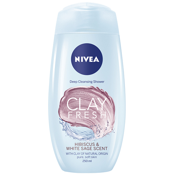 Nivea Clay Fresh Hibiscus & White Sage Ibišek a Bílá šalvěj s jílem sprchový gel 250 ml