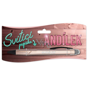 Nekupto Svítící propiska s potiskem Andílek, ovládač dotykových nástrojů 15 cm