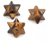 Tygří oko merkaba hmatka z přírodního kamene 13 mm,1 kus, kámen slunce a země, přináší štěstí a bohatství