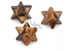 Tygří oko merkaba hmatka z přírodního kamene 13 mm,1 kus, kámen slunce a země, přináší štěstí a bohatství