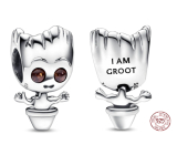 Zawieszka ze srebra próby 925 Marvel Strażnicy Galaktyki Tańczący Groot, koralik do bransoletki
